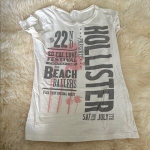 Hollister White Graphic Kids T-Shirt